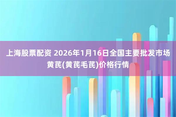 上海股票配资 2026年1月16日全国主要批发市场黄芪(黄芪毛芪)价格行情